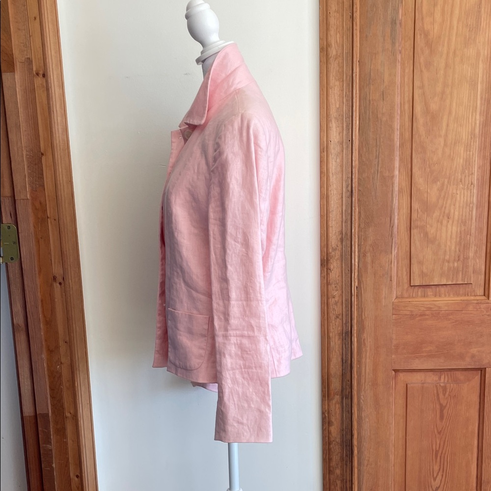 CHAPS Soft Pink Women's Linen Lined Jacket 10 - Picture 11 of 17